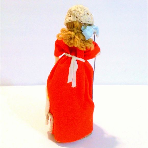 Vintage Little Bo Peep Folk Art Wooden Doll - Picture 3 of 4